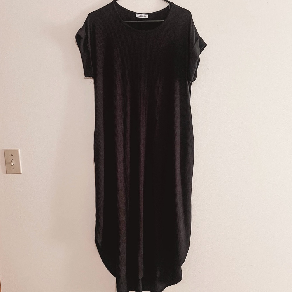 Magnolia Boutique Casual Ribbed Maxi T-shirt Dress